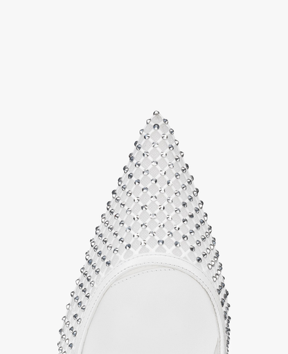 Christian Louboutin Apostropha Mesh Strass 80 mm Pumps Bianco