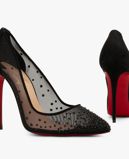 Christian Louboutin Follies Strass Black Pumps