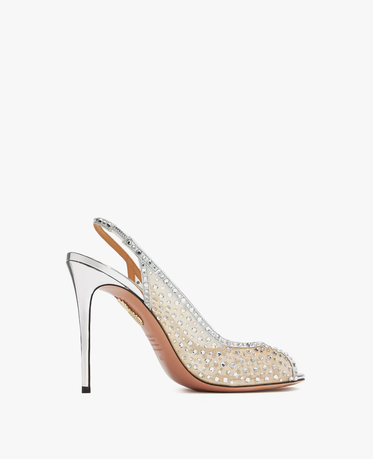 Aquazzura Crystal Lover 105 Silver Sandals