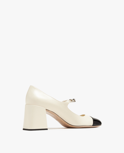 Miu Miu Patent Leather Pumps Ivory Black