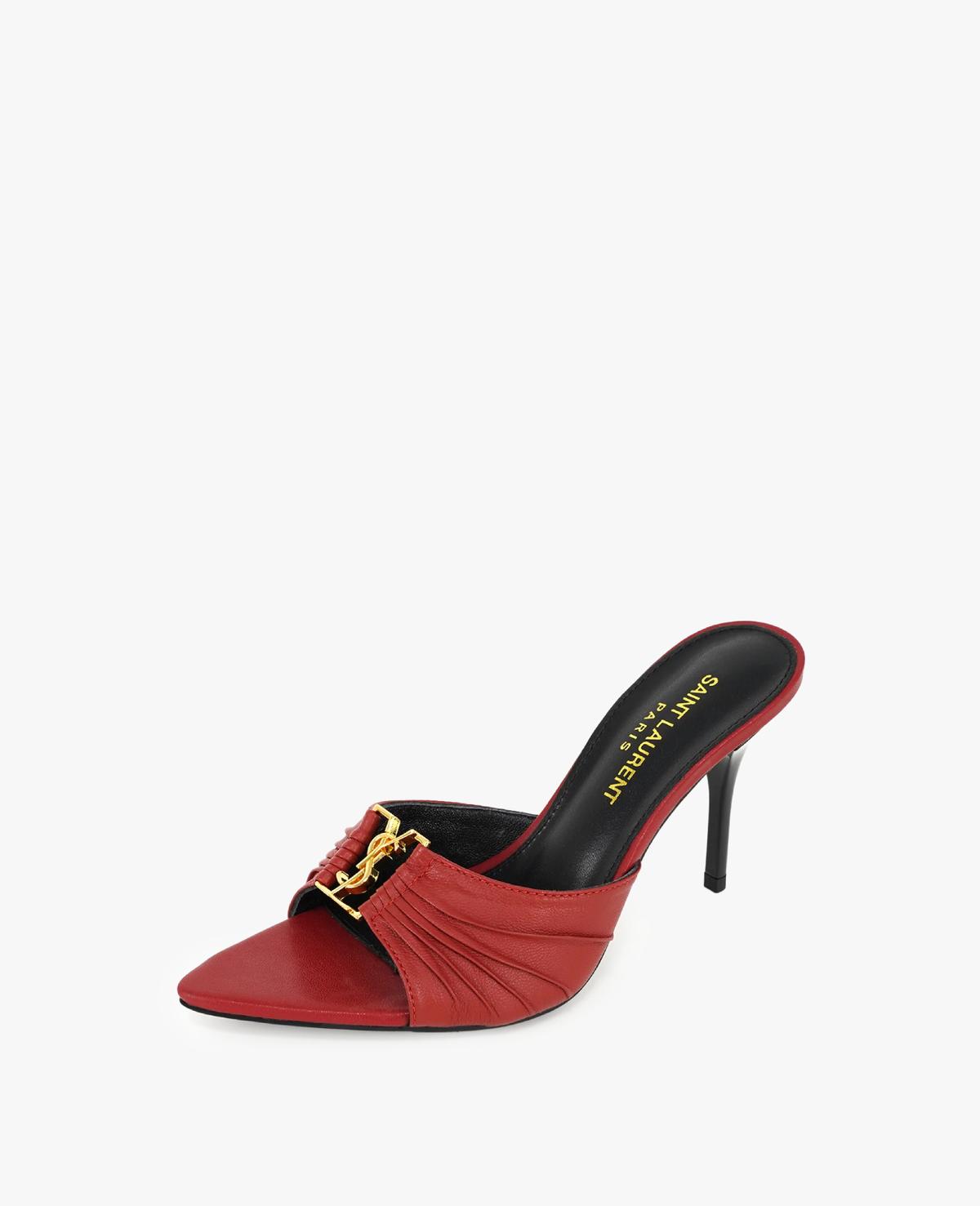 Saint Laurent Babylone Open Toe Mules Red