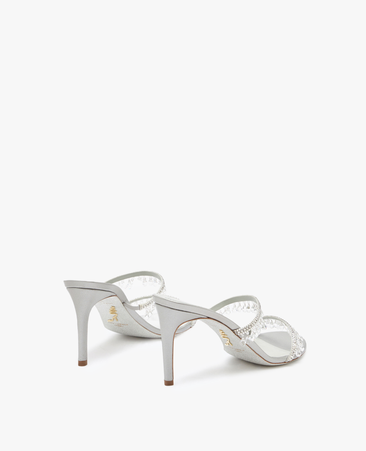 René Caovilla Chandelier Pearl Gray Mule 80 mm