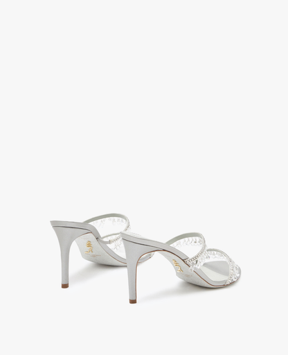 René Caovilla Chandelier Pearl Gray Mule 80 mm
