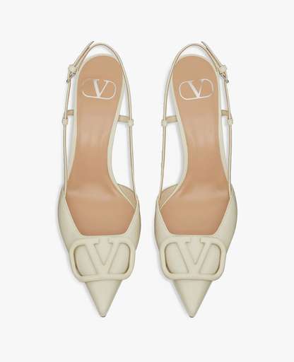 Valentino Vlogo Signature Slingback White Pump