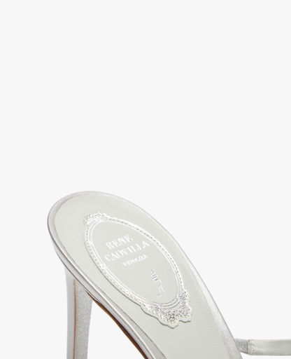 René Caovilla Chandelier Pearl Gray Mule 80 mm