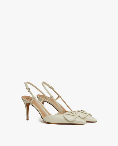 Valentino Vlogo Signature Slingback White Pump