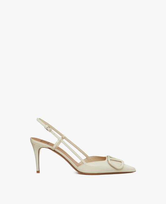 Valentino Vlogo Signature Slingback White Pump