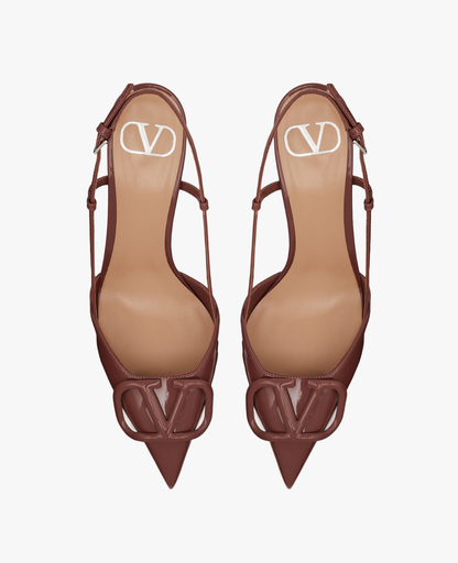 Valentino Vlogo Signature Slingback Brown Pump