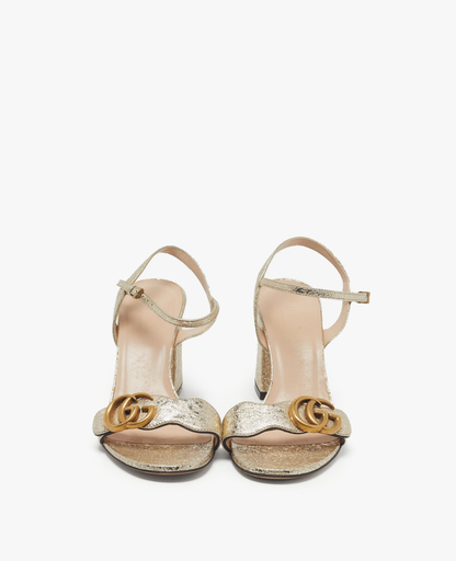 Gucci Marmont Metallic Heel Sandals