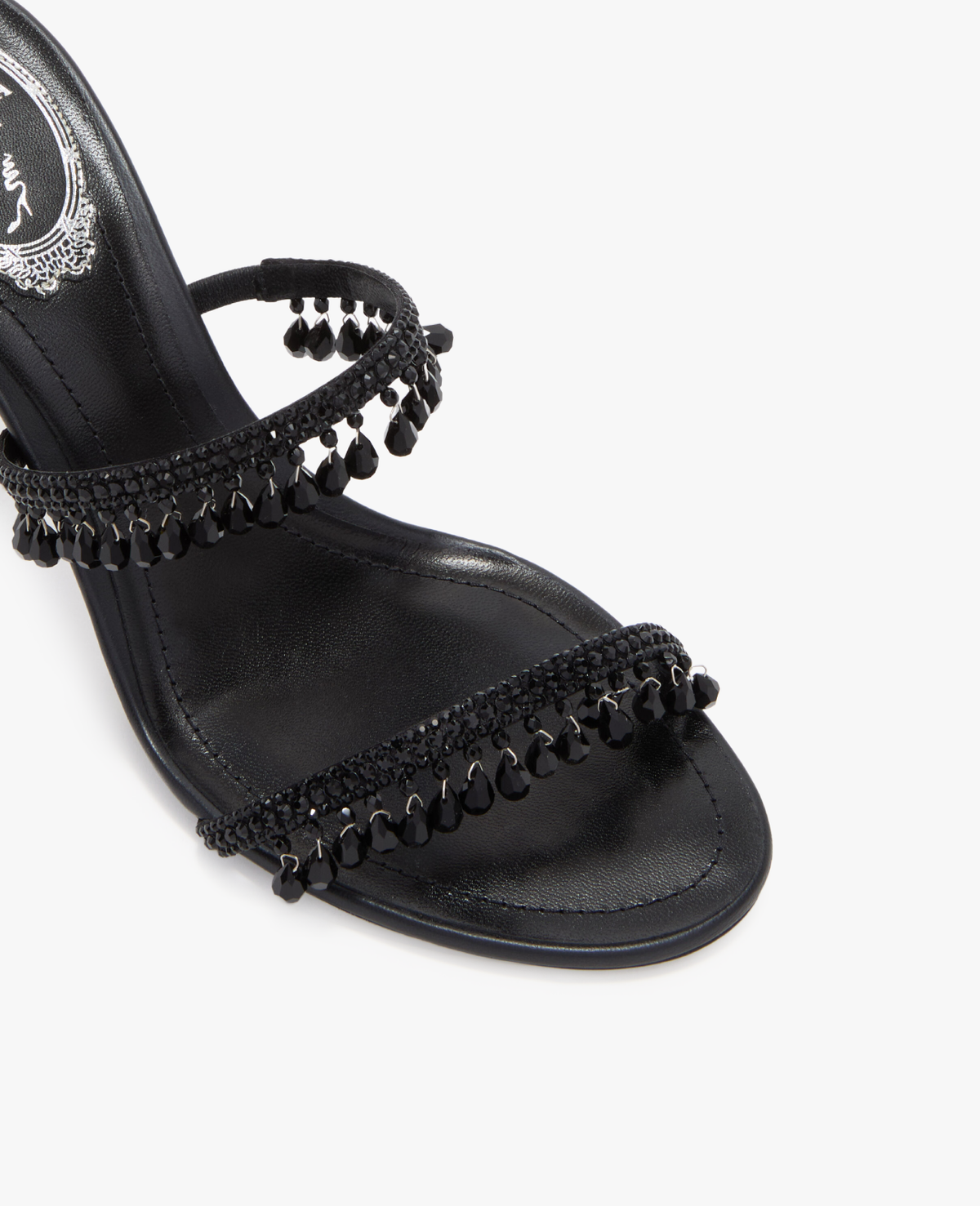 René Caovilla Chandelier Black Mule 80 mm