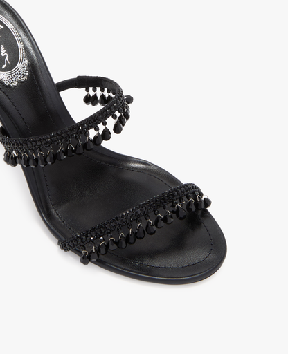 René Caovilla Chandelier Black Mule 80 mm
