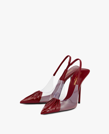 Saint Laurent Red Chica Slingback Pointed Toe Pumps