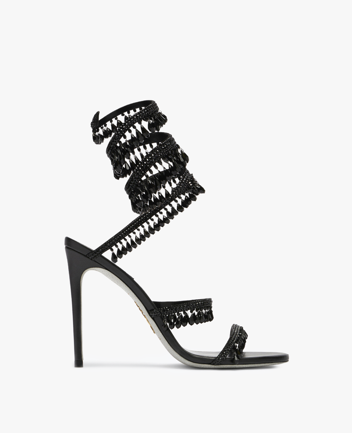 René Caovilla Chandelier Black Sandal 105 mm