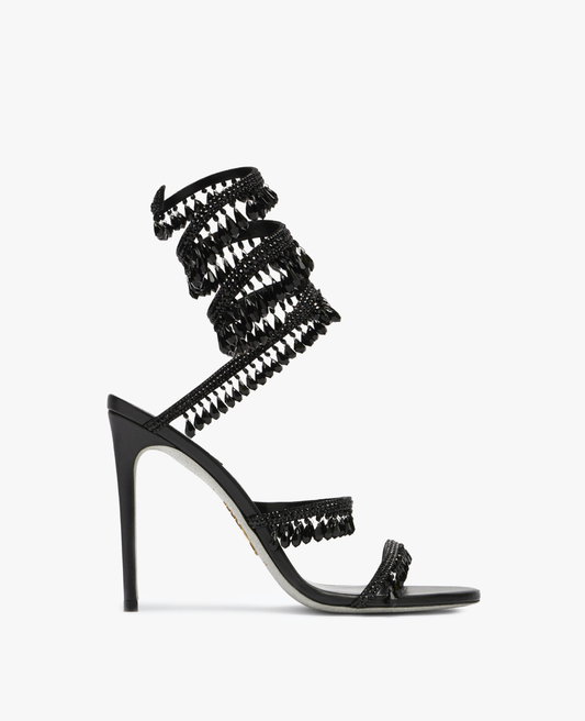 René Caovilla Chandelier Black Sandal 105 mm