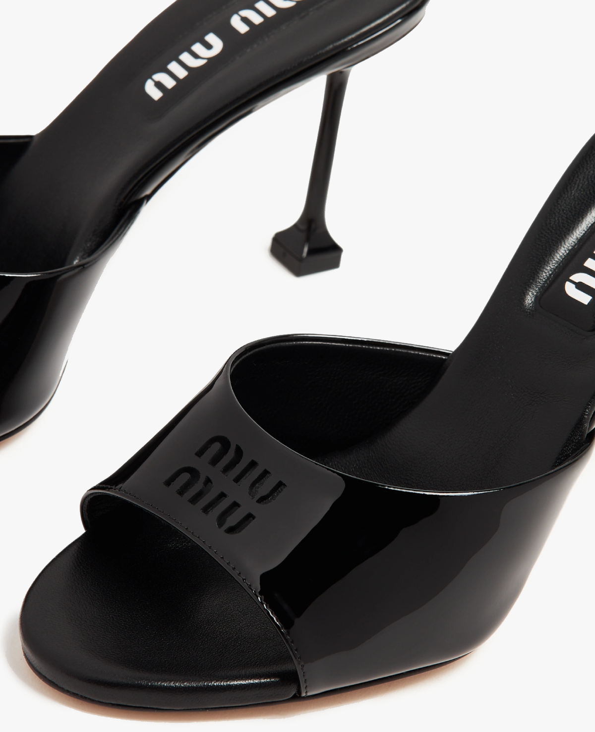 Miu Miu Patent Leather Mules Black