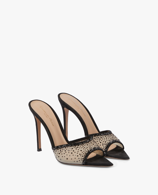 Gianvito Rossi Rania Mule 85 Black White
