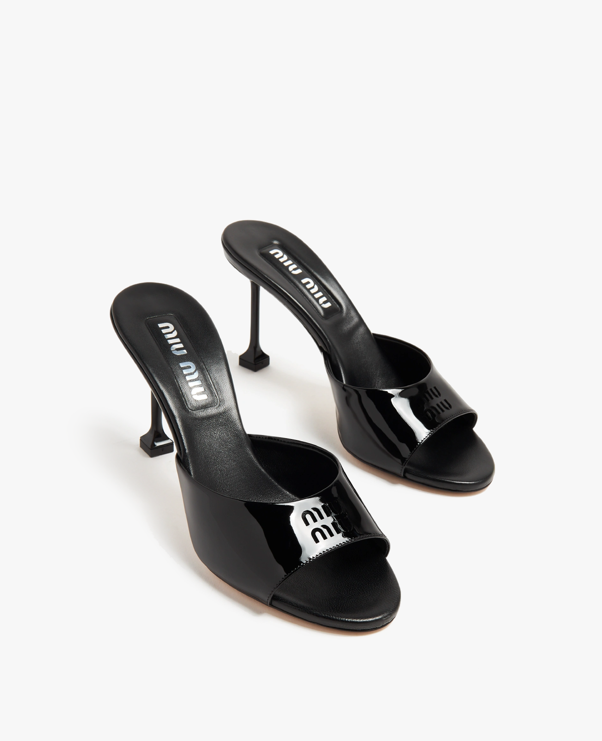 Miu Miu Patent Leather Mules Black