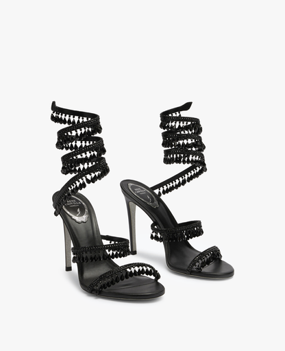 René Caovilla Chandelier Black Sandal 105 mm