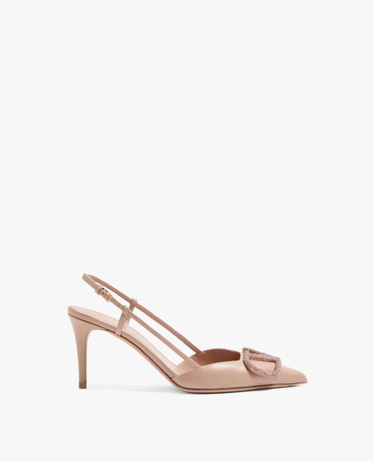 Valentino Garavani VLogo Signature Slingback pumps Beige