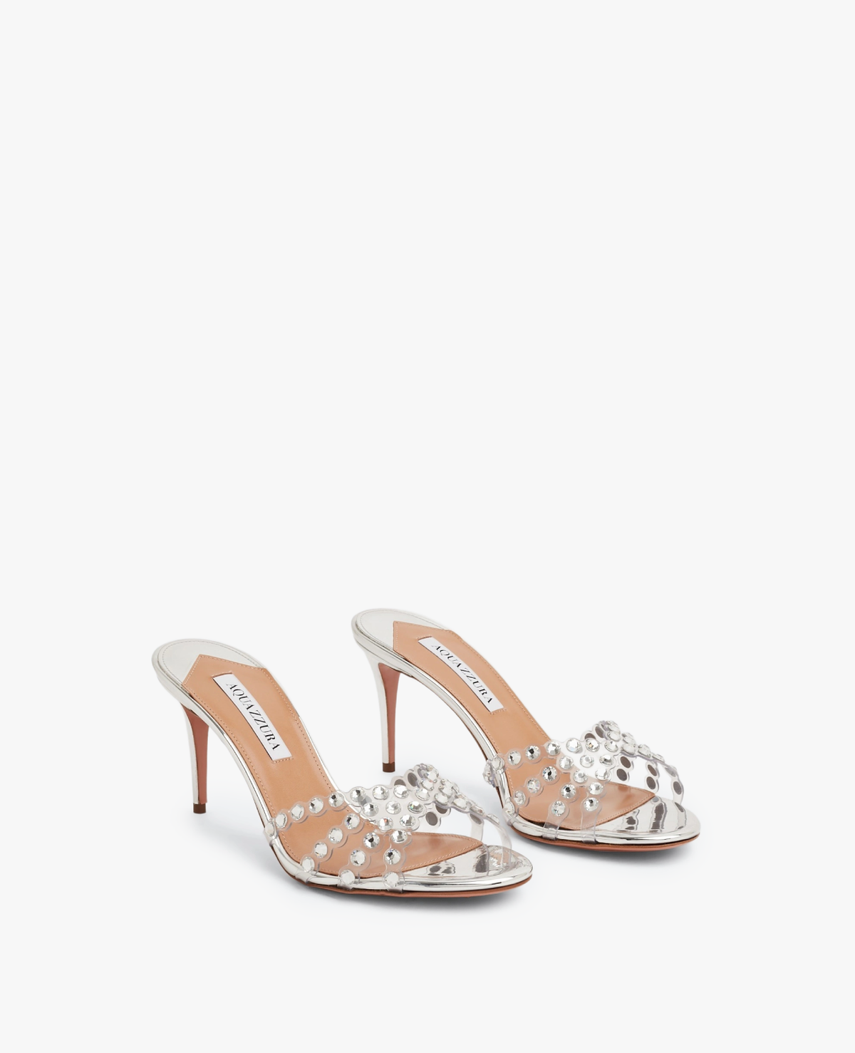 Aquazzura Tequila Mule 75 mm Silver