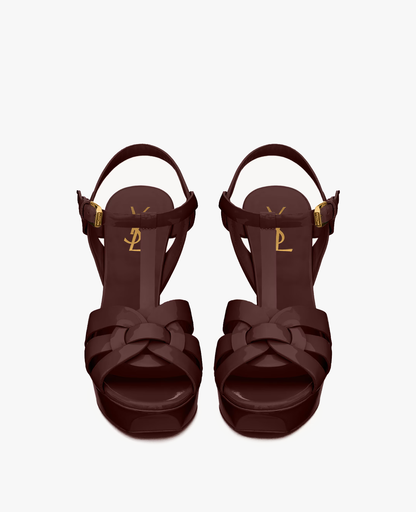 Saint Laurent Tribute Burgundy Sandals
